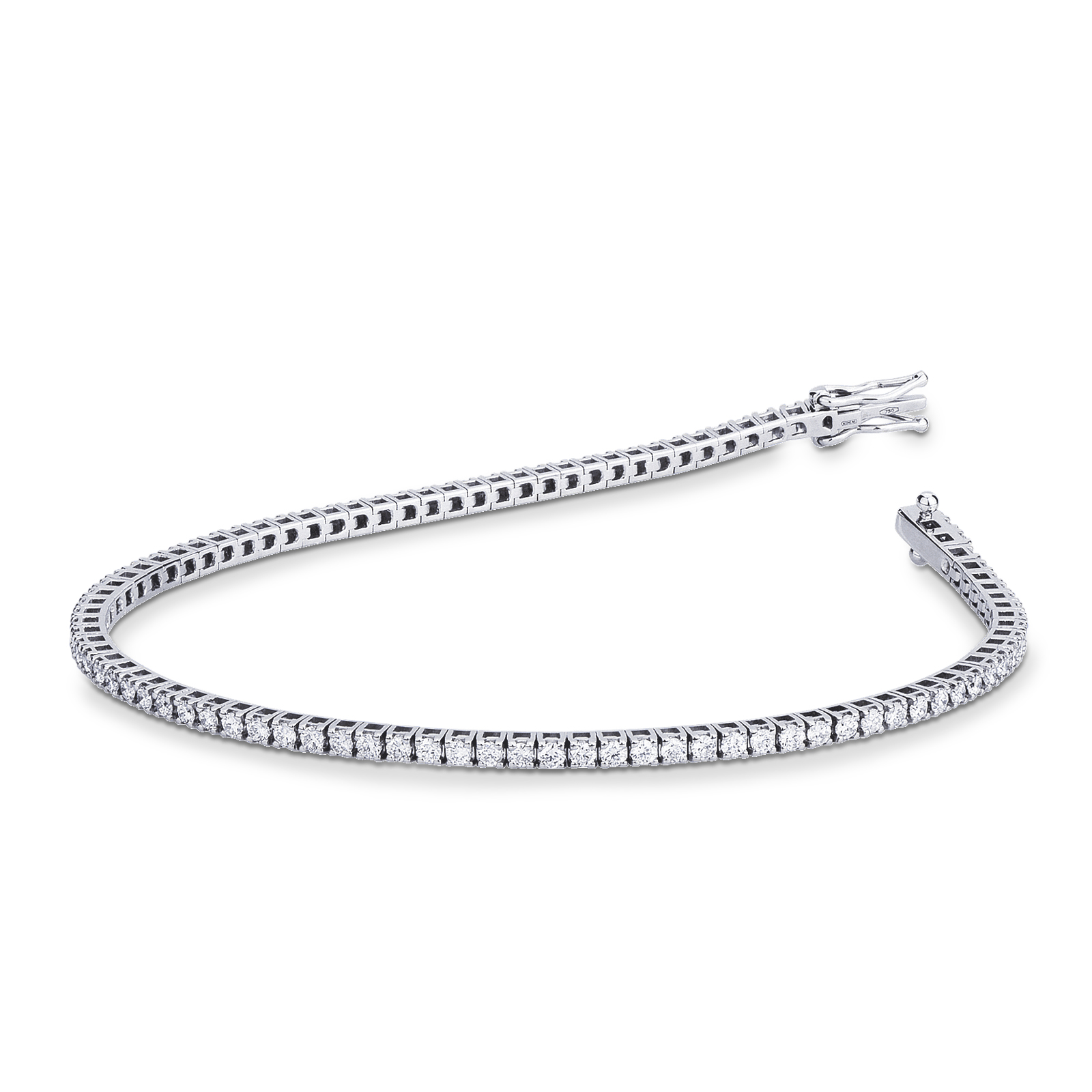 Bracciale Tennis in oro Bianco 18k con diamanti